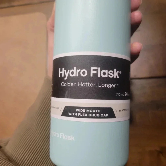New Hydro Flask 24 oz. Wide Mouth Bottle with Flex Chug Cap Dew Mint Blue Green - Picture 3 of 4